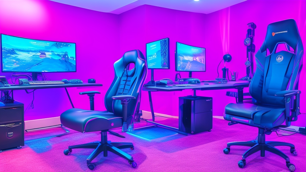 Teljes ergonómikus gaming setup gamer székkel helyes asztal magassággal monitor pozícióval és kiegészítőkkel
